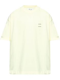 pastel yellow organic cotton jersey texture logo print at the chest crew neck short sleeves straight hem Texture Logo, City Shorts, Organic Materials, Samsoe Samsoe, Balenciaga Triple S, Pastel Yellow, Custom Watch, Summer Beach Wear, Short Suit