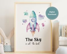 the sky is not the limit - digital printable art for children's room