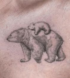 Mom and son Polar Bear Tattoo Mom Tattoos For Men, Brown Bear Tattoo For Women, Mother Bear Tattoo, Mother And Son Bear Tattoos, Matching Bear Tattoos, Bear With 2 Cubs Tattoo, Mama Bear And Baby Bear Tattoo