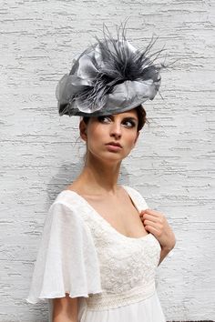 Etsy $229-Silver Royal Ascot hat Grey Kentucky derby by IrinaSardarevaHats Elegant Silver Mini Hat For Summer, Silver Hat Fascinator For Kentucky Derby, Elegant Silver Hat For Kentucky Derby, Silver Fascinator For Kentucky Derby Party, Silver Evening Fascinator For Kentucky Derby, Silver Fascinator For Evening At Kentucky Derby, Elegant Silver Hat For Spring, Gray Hat For Kentucky Derby Party, Elegant Silver Spring Hat