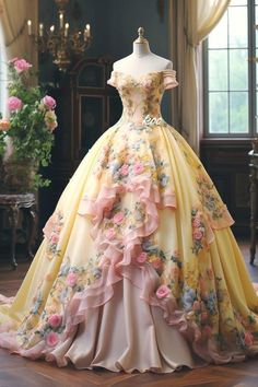 Old Fashion Dresses, Princess Ball Gowns, Fantasy Gowns, Pretty Prom Dresses, Fairytale Dress, Fantasy Dress, Gorgeous Gowns, Quinceanera Dresses, Beautiful Gowns