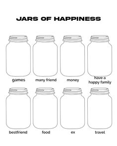 jars of happiness jars jemplate jars of fears template Jars Of Happiness Template Tiktok, Jar Of Template, Jars Of Happiness, Happiness Jar, Quote Jar