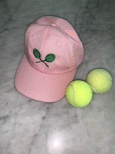 Pink cotton twill hat with adjustable back and embroidered frontAlso comes in white. Pink Sports Hats With Embroidered Logo, Pink Visor Baseball Cap With Embroidered Logo, Pink Baseball Cap With Embroidered Logo, Sporty Snapback Baseball Cap For Tennis, Sporty Snapback Hat For Tennis, White Baseball Cap For Tennis, White Tennis Baseball Cap, Casual Snapback Tennis Hat, Pink Cotton Sports Hat