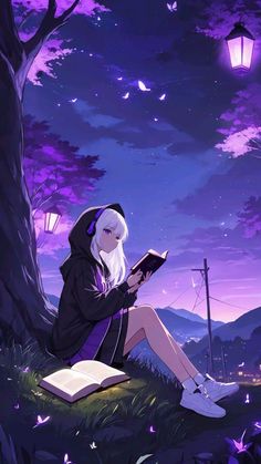 Violet Aesthetic Anime Wallpaper, Cute Violet Wallpaper, Anime Purple Aesthetic, Anime Show, Anime Backgrounds Wallpapers, Purple Sky, Cool Anime Wallpapers, Cool Anime Pictures