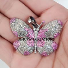 "Large Butterfly Pendant, Ruby Gemstone Butterfly Pendants, Pave Diamond Butterfly Pendants, 925 Sterling Silver Butterfly Pendants Jewelry So here we are present our handmade designer butterfly pendant It looks simply adorable even it's too shiny.. This pendant design is attractive as it looks.. We give you higher quality at the best price... pendant information:- ----------------------------- * This is a handmade butterfly pendant * 925 sterling silver is used in this pendant * The quality of Butterfly-shaped Gemstone Jewelry For Anniversary, Gemstone Butterfly Jewelry For Anniversary, Butterfly Gemstone Jewelry For Anniversary, Unique Sterling Silver Jewelry With Butterfly Charm, Pink Sterling Silver Jewelry With Butterfly Charm, Sterling Silver Jewelry With Pink Butterfly Charm, Luxury Silver Butterfly Jewelry, Luxury Silver Jewelry With Butterfly Charm, Pink Sterling Silver Butterfly Jewelry