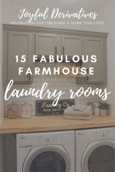 Take a tour of 15 farmhouse laundry rooms and use their ideas as inspiration for adding farmhouse style to your laundry room! Farmhouse Laundry Room Shiplap, Shiplap Laundry Room Ideas Farmhouse, Laundry Room Hanger Storage Ideas, Laundry Rooms With Shiplap, Farmhouse Laundry Room Organization, Laundry Room Drop Zone Ideas, Laundry Room Accent Wall Ideas, Shiplap In Laundry Room, Shiplap Laundry Room Ideas