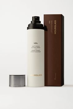 Hourglass' 'Veil™' setting spray works to lock in makeup for up to 24 hours while blurring the appearance of pores and fine lines. The ultrafine formula is water-resistant too, ensuring your foundation or mascara won't smudge during a workout or humid weather. Try gently misting your brushes to amplify the effects of powders and highlighters.   - Free from alcohol, gluten, oil, parabens, sulfates, phthalates, talc and synthetic fragrances Hair Setting Spray, Makeup Accesories, Humid Weather, High End Makeup, Bath And Body Care, Soft Focus, Makeup Items, A Workout, Setting Spray