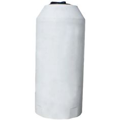 a large white water tank is shown on a white background with a blue cap and handle