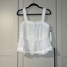 White Babydoll Tank Top Shirt With Eyelet Details Nwt White Cotton Tank Top For Daytime, White Cotton Tops For Daytime, Swag Fits, Aqua Tank, Greece Outfit, Fringe Tank Top, White Babydoll, Doll Blouse, Babydoll Tank Top