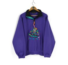 Welcome to our shop. We are waiting for your wishes, also don't be afraid to ask any questions. If you like something from our clothes, just add  to favourites or write to us. Follow us on instagram - @cashalot.store  - ITEM - 90s Vintage BEACH & SNOW Snowboarder purple fleece sweater Size M L retro winter style  - SIZE - Size Label (M) M L fit  Pit - to - Pit - 27,6 (70cm) Sleeve from neck - 31,5 (80cm) Length - 26,8 (68cm)   (all our items are measured laying flat) - CONDITION -  Total condition 8/10 Please check all Photos , also i can make detailed photos All needed questions ask before buying! - DELIVERY INFO - * All the parcels have a tracking number * All the items will be shipped after successful payment transaction within 1-3 business days. * International shipment via air/sea: Th Retro Purple Long Sleeve Sweater, Retro Purple Sweater For Winter, Retro Purple Winter Sweater, Retro Long Sleeve Purple Sweatshirt, Retro Purple Long Sleeve Sweatshirt, Retro Purple Winter Tops, Vintage Purple Winter Tops, Purple Fleece Sweatshirt For Winter, Vintage Purple Sweatshirt For Fall