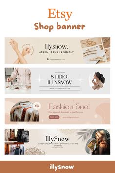 the shop banner is shown with different colors and styles for each item in this image