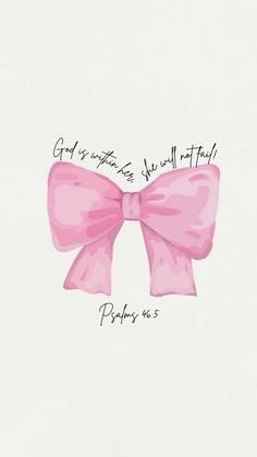 a pink bow with the words god is infinite, he will not find it today