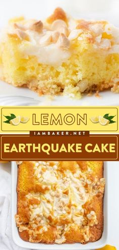 Earthquake Cake Recipes, Cream Cheese Swirl, Earthquake Cake, Cake Mix Desserts, Lemon Dessert, Lemon Sugar Cookies, Lemon Cake Mixes, Bake Cake, Lemon Dessert Recipes