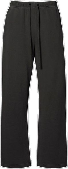 Solid Wide Leg Pants With Drawstring And Relaxed Fit, Oversized Drawstring Sweatpants For Loungewear, Oversized Sweatpants With Drawstring For Loungewear, Baggy Drawstring Sweatpants For Loungewear, Relaxed Fit Wide Leg Sweatpants With Drawstring, Wide Leg Sweatpants With Drawstring For Lounging, Cotton Wide Leg Pants For Streetwear Athleisure, Black Cotton Wide Leg Pants With Drawstring, Relaxed Fit Wide-leg Sweatpants With Drawstring