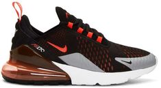 Nike Black and Red Air Max 270 Sneakers Red Air Max, Air Max 270 Women, Air Maxes, Nike For Men, Nike Clothing, Air Max 270, Nike Outfits, Nike Black, Ties Mens