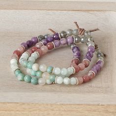 FINAL SALE - CANNOT BE RETURNED OR EXCHANGED Every Little Win Matters Mini Bracelet | Part of the Empowerment Collection, this pretty pastel mix of Labradorite, Strawberry Quartz, Angelite, Lepidolite, and Agate will make you smile every time you slip it on your wrist. BRACELET MEANING Don’t let a small setback or detour derail your progress toward your goal, project finale, or life dream. Every win, no matter how small it feels, brings you closer to the finish line - just focus on how you can m Amazonite Gemstone Beads Bracelet For Everyday, Pastel Beaded Bracelets For Everyday, Adjustable Pastel Beaded Bracelets For Everyday, Handmade Amazonite Bracelets For Everyday, Natural Stones Amazonite Beaded Bracelets, Everyday Amazonite Gemstone Beads Bracelet, Bohemian Amazonite Bracelets For Everyday, Handmade Pastel Bohemian Bracelets, Adjustable Pastel Gemstone Beads Jewelry