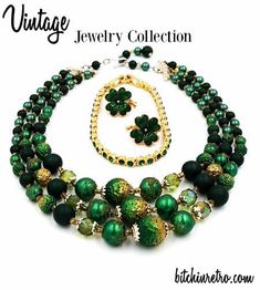 Lucky Shamrock Vintage Jewelry Lot Japan Necklace Avon Earrings and Bracelet #shamrock #stpatricksday #jewelry #costumejewelry #irish #green #giftsforfriends #giftideas Gothic Boho, Vintage Jewelry Repurposed, Lucky Shamrock, Avon Vintage, Angel Wing Earrings, Irish Jewelry, Tiffany Jewelry