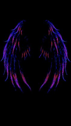 an image of two purple wings on a black background