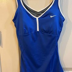 Nwot Never Worn Nike Tennis Top Blue Sporty Tops For Tennis, Sporty Blue Tennis Tops, Blue Casual Tennis Top, Sport Fits, Tennis Top, Tennis Tank Tops, Nike Tank Top, Cute Nike Outfits, Tops Nike