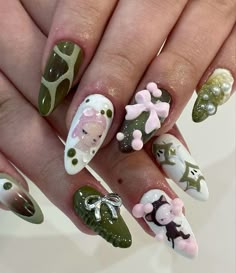 Nara Yoshitomo, Japan Nail, Aesthetic Nails, Her Nails, Gem Nails