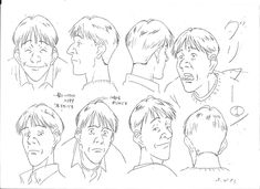 a drawing of some people with different facial expressions