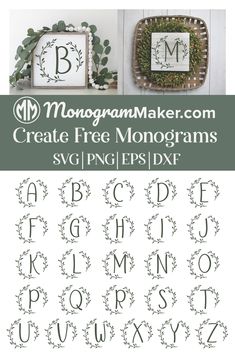 the monogram maker's create free monograms svg font and numbers