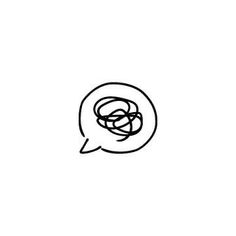 a black and white drawing of a speech bubble