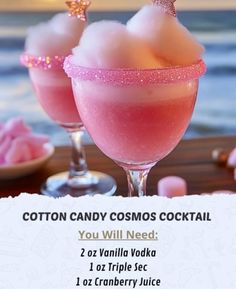 cotton candy cosmos cocktail recipe for valentine's day or any other special occasion