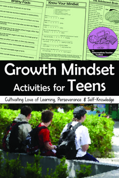 the cover of growth minds activities for teens