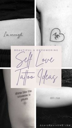 three different pictures with tattoos on them