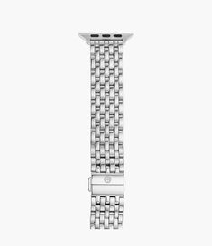 It is made for use with the Series 1-9 or SE Apple Watch® & Apple Watch® Ultra and includes two interchangeable endpieces compatible with both 38/40/41mm and 42/44/45/49mm styles. Apple Watch® is a trademark of Apple, Inc. Also compatible with any Samsung Galaxy Watch® with 20mm straps. Classic Silver Apple Watch Band With Bracelet Strap, Modern White Gold Apple Watch Band With Bracelet Strap, Modern White Gold Bracelet Strap Apple Watch Band, Modern White Gold Apple Watch Bracelet Strap, White Gold Stainless Steel Bracelet Strap For Apple Watch, Michele Apple Watch Band, Modern Adjustable White Gold Apple Watch Band, Luxury Adjustable White Gold Apple Watch Band, Silver Stainless Steel Apple Watch Band With Polished Finish