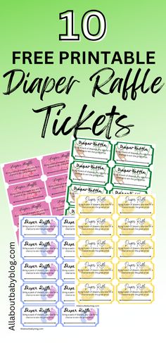 10 free printable paper raffle tickets with the words, free printable paper raffle