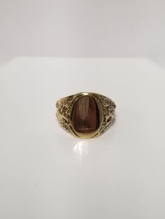 "Thanks for shopping our vintage estate store. We tend to sell well below wholesale and truly hope you enjoy all of our items. Many of the items are one of a kind, so please enjoy scrolling through the pictures and hopefully something will catch your eye. Brown spots are from the camera or reflections. Estate sterling silver 925 gold tone Capital E initial monogram ring. Assume ring is gold plated or gold toned. Retails $189 on sale $59 Ring Size: 8 Setting: 5/8\"  Band width: 3.5mm Weight: 5.87 grams Beautiful sterling older style ring, just waiting for someone to monogram." Victorian Gold Engraved Collectible Ring, Gold Signet Ring With Polished Finish For Collectors, Heirloom Engraved Signet Ring For Memorial, Ornate Engraved Ring For Formal Occasions, Heirloom Memorial Engraved Signet Ring, Vintage Oval Signet Ring With Hallmarks, Vintage Yellow Gold Signet Ring With Hallmarks, Antique 14k Gold Rare Signet Ring, Ornate Engraved Signet Ring For Formal Occasions