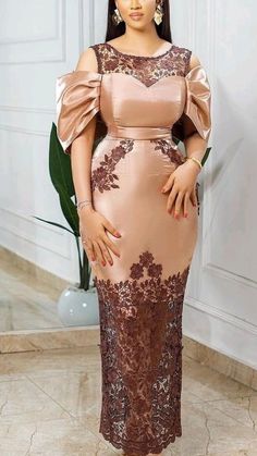 Lace Dress Classy, Nigerian Lace Styles Dress, Nigerian Lace Styles, Modest Dresses Fashion, African Lace Styles, Classy Gowns, Routine Skin, Chic Dress Classy, African Print Dress Ankara