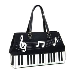 Piano and Music Notes Satchel-Purses-Glitz Glam and Rebellion GGR Pinup, Retro, and Rockabilly Fashions Black And White Piano, Music Key, White Piano, Music Notes Piano, Notes Piano, Black Piano, Rockabilly Girl, Piano Music Notes, Key Notes