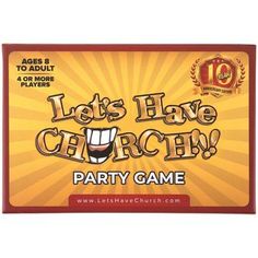 let's have church party game with an image of a smiling face on the front