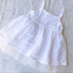 Nwot Adorable! Perfect For So Many Events! I Think It Would Be Lovely For A Flower Girl Too I Liked It So Much I Bought It In Two Sizes. I Will List The Other Size Later. Summer Floral Embroidered Playtime Dress, Floral Embroidered Summer Dress For Playtime, Summer Floral Embroidery Dresses For Playtime, Embroidered Summer Dresses For Baptism, Embroidered Summer Baptism Dress, Sleeveless Floral Embroidered Baptism Dress, Spring Baptism Dress With Lace Trim, Sleeveless Lace Trim Baptism Dress For Spring, White Embroidered Baptism Dress For Summer