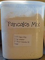 a pancake mix sitting on top of a counter