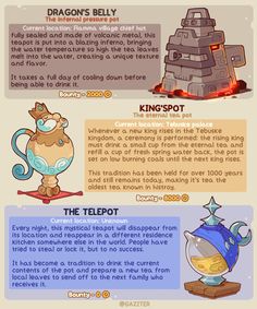 an info sheet describing the different types of teapots and how to use them