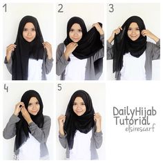 This is a very easy hijab tutorial for beginners, you can make it in less than one minute, it looks beautiful and can be adapted to every face shape. Get your hijab ready and follow the steps below for this… Easy Hijab Tutorial, Style Hijab Casual, Stile Hijab