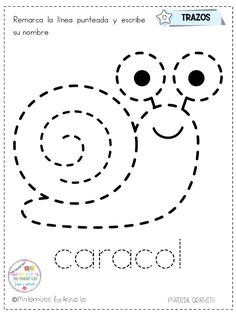 a cartoon snail with the word caprico in spanish