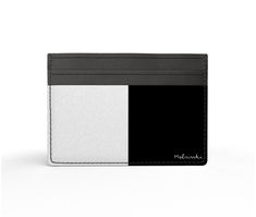 This black and white handmade leather card holder is perfect for your credit, debit and company cards. Made from soft, Nappa leather, hand-stitched by expert seamstresses, it's a truly authentic accessory that can be used for a myriad of situations. - Leather card holder with two pockets each side and a central pocket - Printed on both sides, pockets lined with waterproof fabric - Made from the finest Nappa leather - Handmade to order in London, using the finest materials - Dimensions (approximate)100 mm (h) x 67.03 mm (w)Weight: 20 g This card holder is made and shipped to you from London, UK. You can expect it to ship within 2-5 working days of placing your order.  ★Follow me on★ instagram.com/melsinki_accessories 100% SATISFACTION Your happiness is my goal. I want you to feel good about Modern Rectangular Card Holder With Interior Slots, Black Rectangular Card Holder For Business, Modern Black Wallet For Daily Use, Modern White Wallet With Rfid Blocking, Modern Black Card Holder With Interior Slots, Modern White Leather Wallet, Modern Black Rectangular Card Holder, Modern Black Wallets With Card Slots, Modern Black Wallets With Interior Card Slots