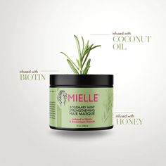 MIELLE ROSEMARY MINT STRENGTHENING HAIR MASQUE 12OZ Developed to meet your hair’s greatest needs Made with certified organic ingredients Infused with biotin Mielle Rosemary Mint, Restore Hair Health, Mielle Organics, Humulus Lupulus, Strengthening Hair, Mint Hair, Hair Masque, Essential Oils For Hair, Rosemary Mint