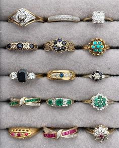 eclectic antique and vintage engagement rings Victorian Rings Vintage, Enchanted Jewelry, Vintage Inspired Engagement Rings, Edwardian Engagement Ring, Victorian Engagement Rings, Whimsical Accessories, Vintage Inspired Rings, Diamond Engagement Rings Vintage