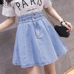 Spring Outfit Women, Character Making, Comfortable Skirts, High Waisted Denim Skirt, Denim Skirt Outfits, Modest Skirts, Stylish Skirts, Jeans Skirt, Denim Skirt Women