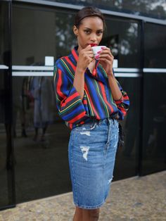 street style Jeans Trend, Blue Outfits, Look Jean, Outfit Jeans, Looks Street Style, Denim Trends, Jeans Rock, Inspired Outfits