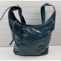 Coach 12387 Patent Leather Hobo Shoulder Handbag Purse Blue. Pre-Owned Condition. There Are Some Black Marks On The Front Of The Bag. The Strap And Inside Liner Are In Good Condition. Measures Approximately 14x11x3. Please See Photos For Detailed Condition. Designer Soft Leather Blue Bags, Designer Blue Soft Leather Bags, Luxury Blue Hobo Bag For Everyday Use, Designer Blue Soft Leather Shoulder Bag, Blue Leather Hobo Bag With Handle Drop, Bags Coach, Shoulder Handbag, Leather Hobo, Handbag Purse