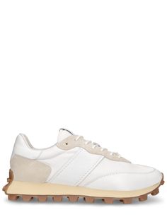 Suede and mesh upper. Front lace-up closure. Treaded rubber sole Sneakers Running, Mesh Sneakers, Sports Sweatshirts, Crossbody Messenger Bag, Low Top Sneakers, Sports Brands, Swim Accessories, Lace Up Shoes, Sneakers White