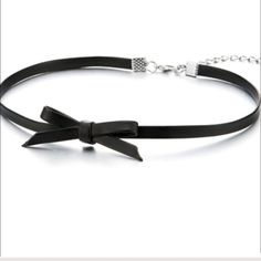 Faux Leather Bow Choker Necklace Make An Offer Or Bundle For Huge Discount Elegant Faux Leather Jewelry For Party, Trendy Faux Leather Jewelry For Party, Chic Adjustable Black Choker, Casual Black Necklace For Party, Black Faux Leather Jewelry As Fashion Accessory, Black Faux Leather Trendy Jewelry, Black Leather Choker Gift, Adjustable Leather Trendy Choker, Elegant Black Leather Necklaces