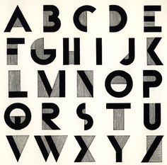 the alphabet is made up of different types of letters and numbers, all in black and white